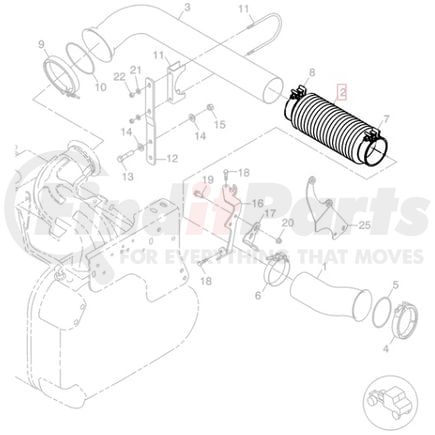 04-27252-000 by FREIGHTLINER - Exhaust Pipe Bellow - Stainless Steel, 4" Length, 5.13" Diameter