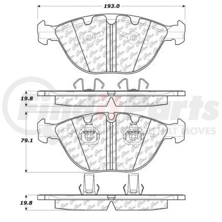 Centric 104.1151 Disc Brake Pad Set Posi-Quiet Semi-Metallic Brake Pads with Hardware