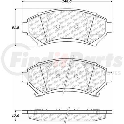 Centric 104.0699 Disc Brake Pad Set Posi-Quiet Semi-Metallic Brake Pads with Hardware