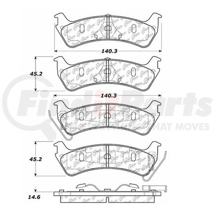 Centric 104.06640 Disc Brake Pad Set PosiQuiet Semi Met Pads