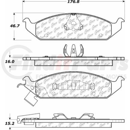 Centric 104.065 Disc Brake Pad Set Posi-Quiet Semi-Metallic Brake Pads with Hardware