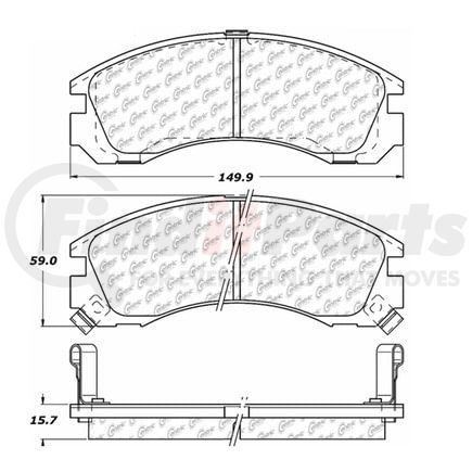 104.05300 by CENTRIC - Posi Quiet Extended Wear Brake Pads with Shims and Hardware