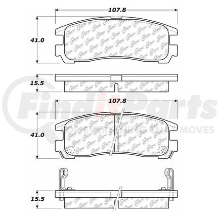 Centric 104.03830 Disc Brake Pad Set PosiQuiet Semi Met Pads