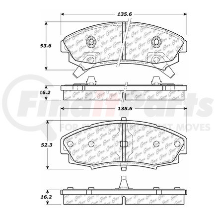 Centric 104.03530 Disc Brake Pad Set PosiQuiet Semi Met Pads