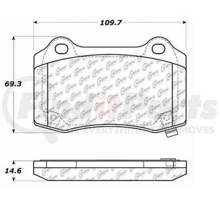 Centric 104.1053 Disc Brake Pad Set Posi-Quiet Semi-Metallic Brake Pads with Hardware