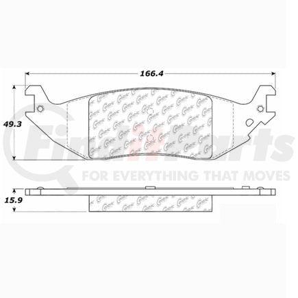 Centric 104.1046 Disc Brake Pad Set Posi-Quiet Semi-Metallic Brake Pads with Hardware