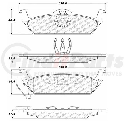 Centric 104.1012 Disc Brake Pad PosiQuiet Semi Met Pads