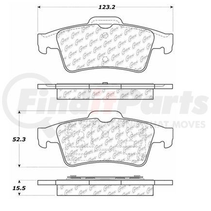 Centric 104.09730 Disc Brake Pad Set Posi Quiet Semi-Metallic Brake Pads with Hardware