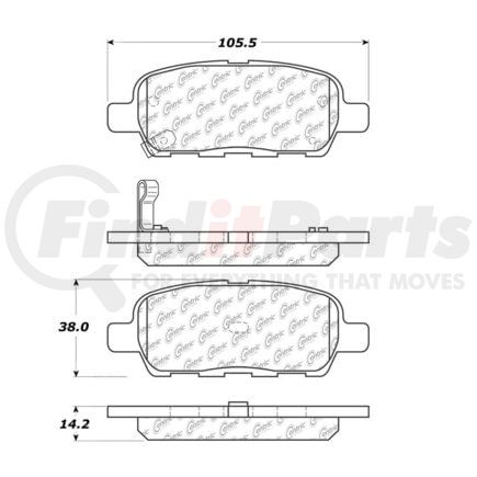 Centric 104.09050 Disc Brake Pad Set PosiQuiet Semi Met Pads
