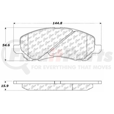 Centric 104.0866 Disc Brake Pad Set Posi-Quiet Semi-Metallic Brake Pads with Hardware
