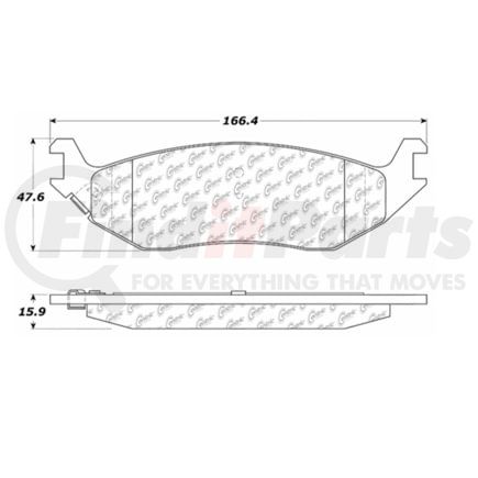 Centric 104.0898 Disc Brake Pad Set Posi-Quiet Semi-Metallic Brake Pads with Hardware