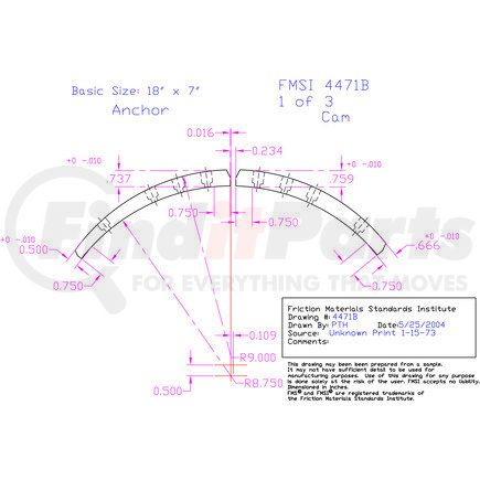 SMC4471BD by ABEX - Abex Friction SMC4471BD Drum Brake Shoe Lining