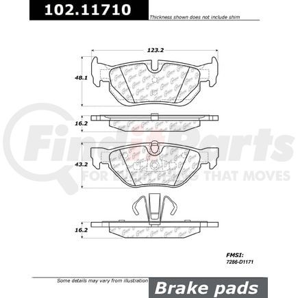 102.11710 by CENTRIC - CTek Brake Pads