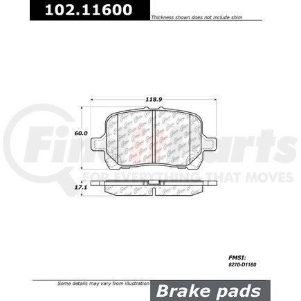 Centric 102.11600 Disc Brake Pad Set CTek Brake Pads