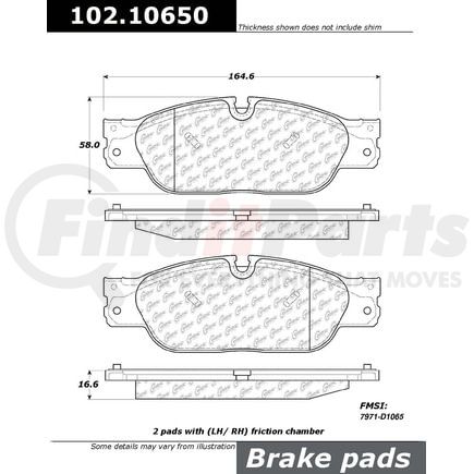 Centric 102.10650 Disc Brake Pad Set CTek Brake Pads