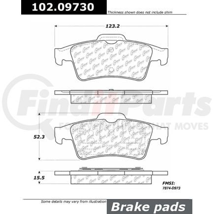 Centric 102.09730 Disc Brake Pad Set CTek Brake Pads