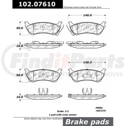 102.07610 by CENTRIC - CTek Brake Pads