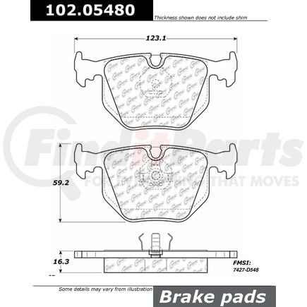 102.05480 by CENTRIC - CTek Brake Pads