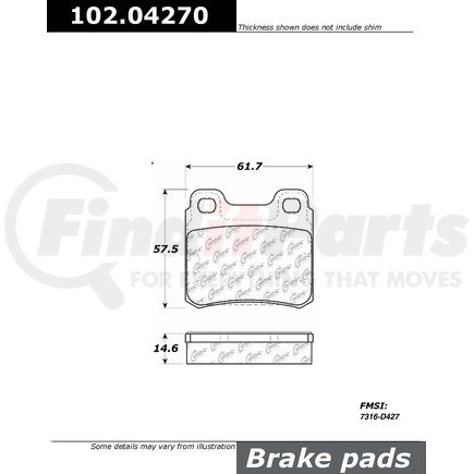 102.04270 by CENTRIC - CTek Brake Pads