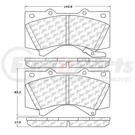 Centric 100.11880 Disc Brake Pad Set Posi Quiet Ceramic Brake Pads with Shims and Hardware