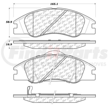 100.10050 by CENTRIC - Posi Quiet Ceramic Brake Pads with Shims and Hardware