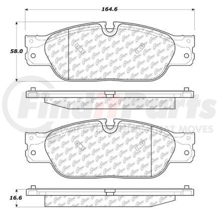 100.09960 by CENTRIC - Posi Quiet Ceramic Brake Pads with Shims and Hardware