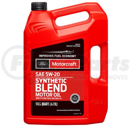 XO5W205Q3SP by MOTORCRAFT - Engine Oil-Premium Synthetic Blend Motor Oil - 5 Quart MOTORCRAFT XO-5W20-5Q3SP