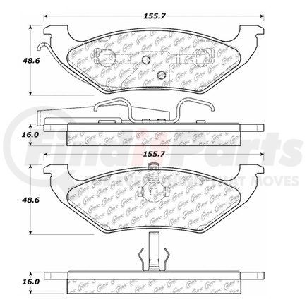 100.06910 by CENTRIC - Posi Quiet Ceramic Brake Pads with Shims and Hardware