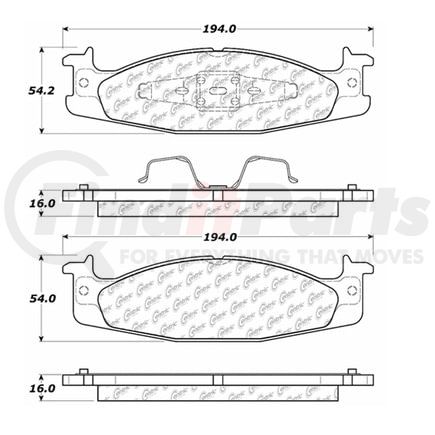 100.06130 by CENTRIC - Posi Quiet Ceramic Brake Pads with Shims and Hardware