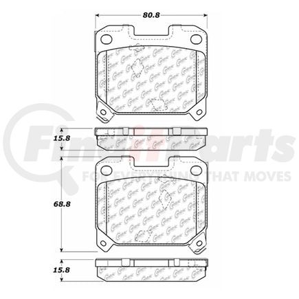 100.06110 by CENTRIC - Posi Quiet Ceramic Brake Pads with Shims and Hardware