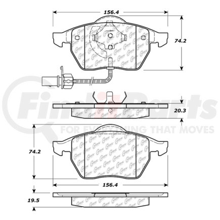 Centric 100.05400 Disc Brake Pad Set Posi Quiet Ceramic Brake Pads with Shims and Hardware