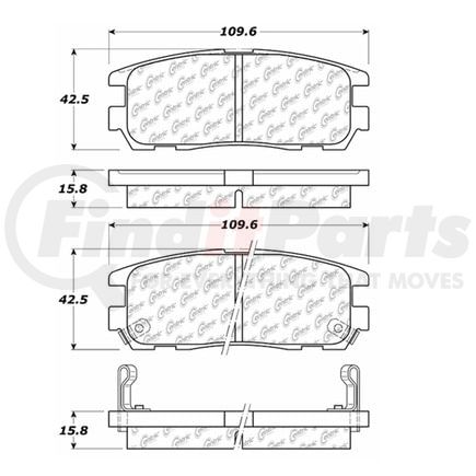 Centric 100.05620 Disc Brake Pad Set Posi Quiet Ceramic Brake Pads with Shims and Hardware