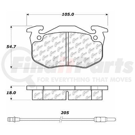 100.05030 by CENTRIC - Posi Quiet Ceramic Brake Pads with Shims and Hardware