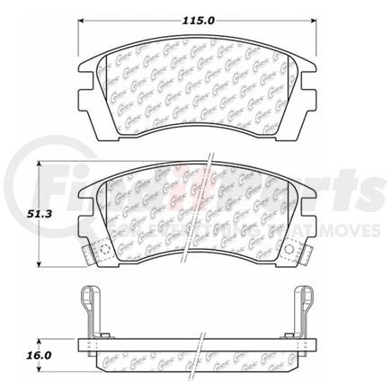 Centric 100.04960 Disc Brake Pad Set OEM Brake Pads
