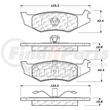 Centric 100.05020 Disc Brake Pad Set Posi Quiet Ceramic Brake Pads with Shims and Hardware