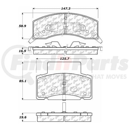 100.04360 by CENTRIC - Posi Quiet Ceramic Brake Pads with Shims and Hardware