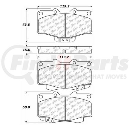 Centric 100.03990 Disc Brake Pad Set OEM Brake Pads