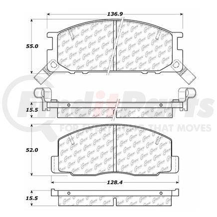 Centric 100.03750 Disc Brake Pad Set OEM Brake Pads