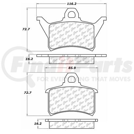 100.03740 by CENTRIC - OEM Brake Pads