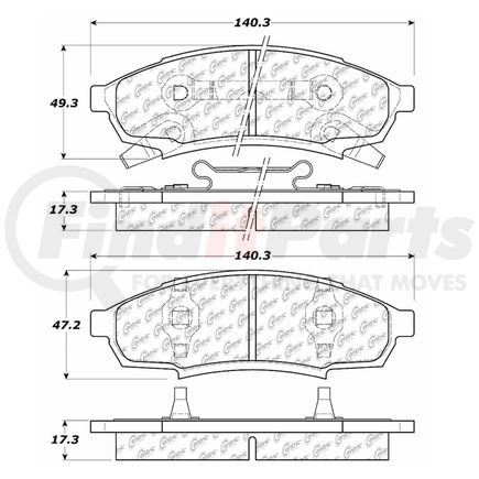 Centric 100.03660 Disc Brake Pad Set OEM Brake Pads