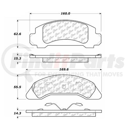 100.03230 by CENTRIC - Posi Quiet Ceramic Brake Pads with Shims and Hardware