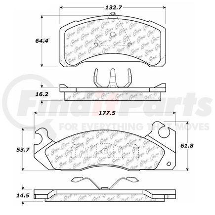 Centric 100.03030 Disc Brake Pad Set OEM Brake Pads