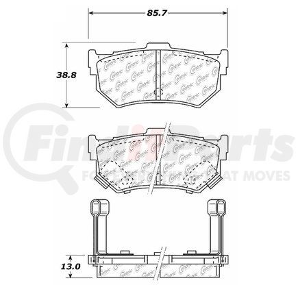 100.02730 by CENTRIC - Posi Quiet Semi-Metallic Brake Pads with Hardware
