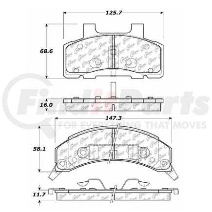 Centric 100.02040 Disc Brake Pad Set OEM Brake Pads