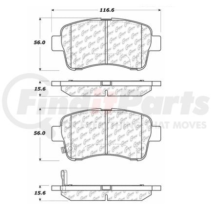 100.08920 by CENTRIC - Posi Quiet Ceramic Brake Pads with Shims and Hardware
