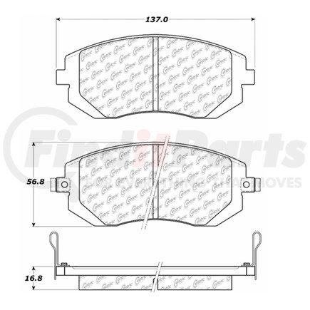 100.08850 by CENTRIC - Posi Quiet Ceramic Brake Pads with Shims and Hardware
