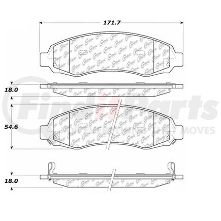 Centric 100.09140 Disc Brake Pad Set Posi Quiet Ceramic Brake Pads with Shims and Hardware