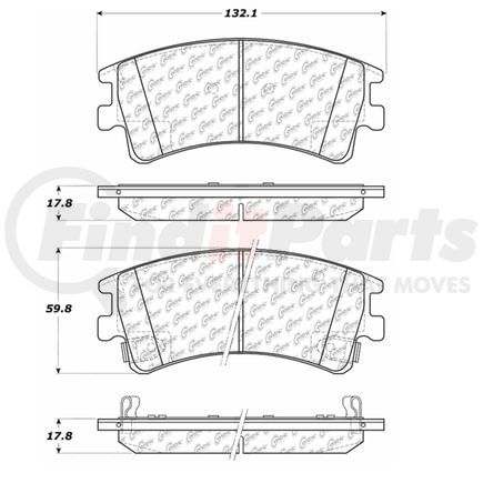 100.09080 by CENTRIC - Posi Quiet Ceramic Brake Pads with Shims and Hardware