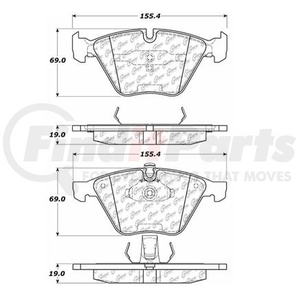 100.08710 by CENTRIC - Posi Quiet Ceramic Brake Pads with Shims and Hardware
