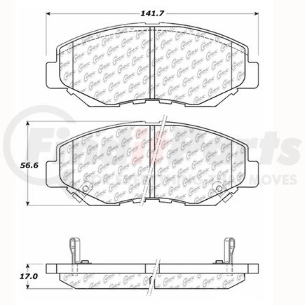 100.08620 by CENTRIC - Posi Quiet Ceramic Brake Pads with Shims and Hardware